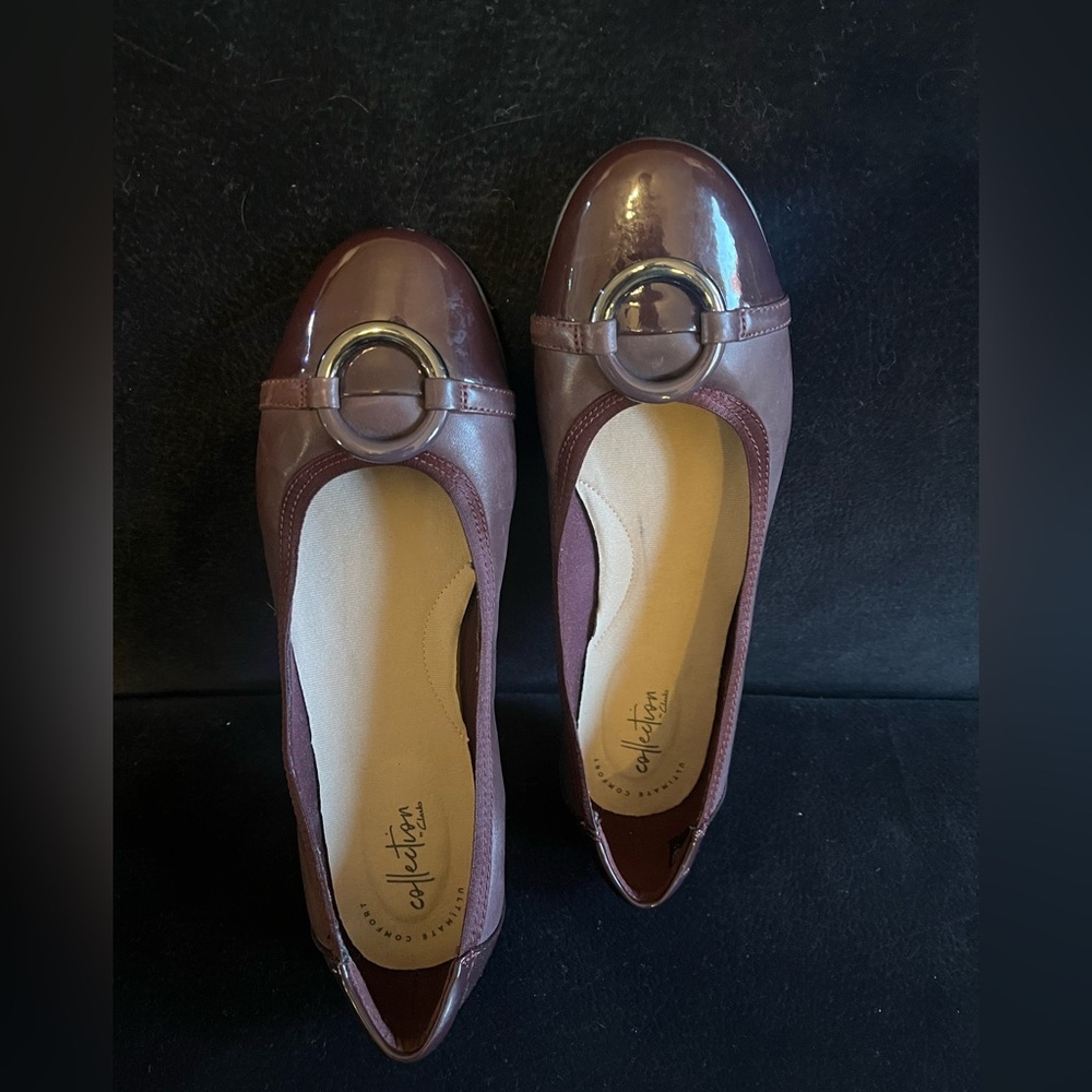 Clarks Gracelin Wind Women’s Burgundy Ballet Flats Women’s US 10 Trouser Shoes